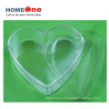 Caja de caramelo de plástico de forma plana corazón